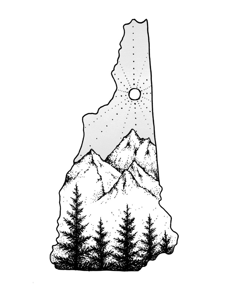 New Hampshire Print Etsy