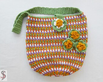 colorful crochet bag