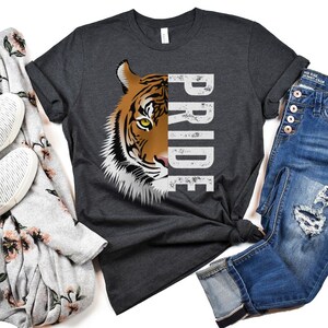 Tiger Shirt, Tiger Team Shirt, Mom Shirt, School Shirt, Mascot Shirt, Dad Shirt, Fun Shirt, Gift for Mom, Gift for Dad, Student Shirt
