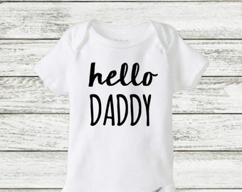 Hello Daddy Onesie®, Father pregnancy announcement onesie, surprise preganancy