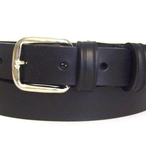 Black Leather belt for women. 25mm wide. Handmade in UK using 100% genuine leather with quality steel buckle.