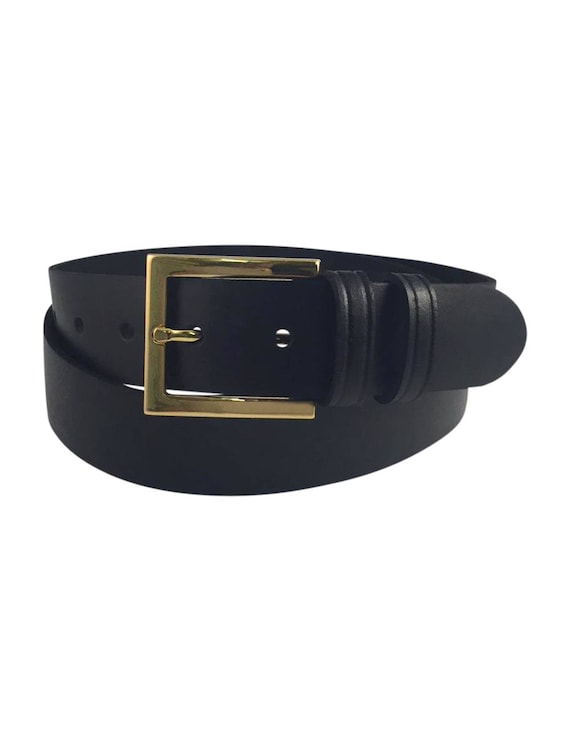 Black Leather Belt for Men. Handmade in UK Using 100  display picture 3