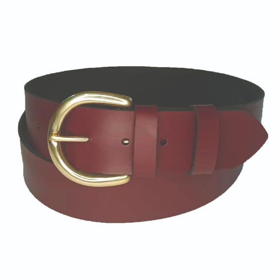 Oxblood Wine Burgundy Leather Wide Jeans Belt for Women  display picture 3