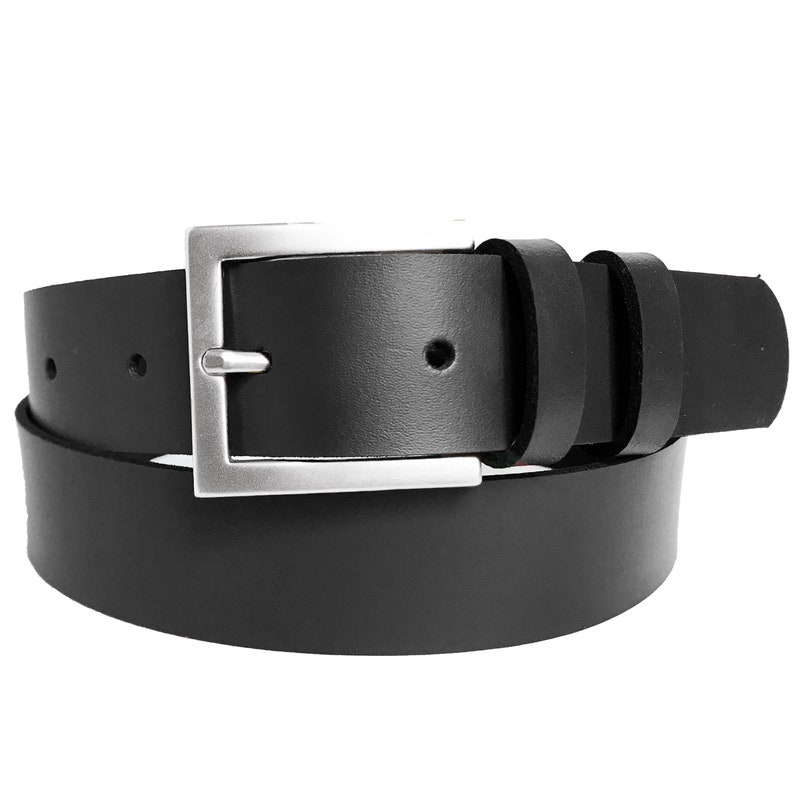 Black Leather belt for men. Handmade in UK using genuine full | Etsy