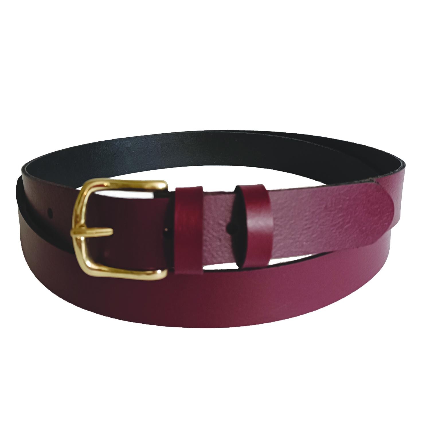 Handmade Oxblood/burgundy/wine Real Leather Belt for Women  display picture 2