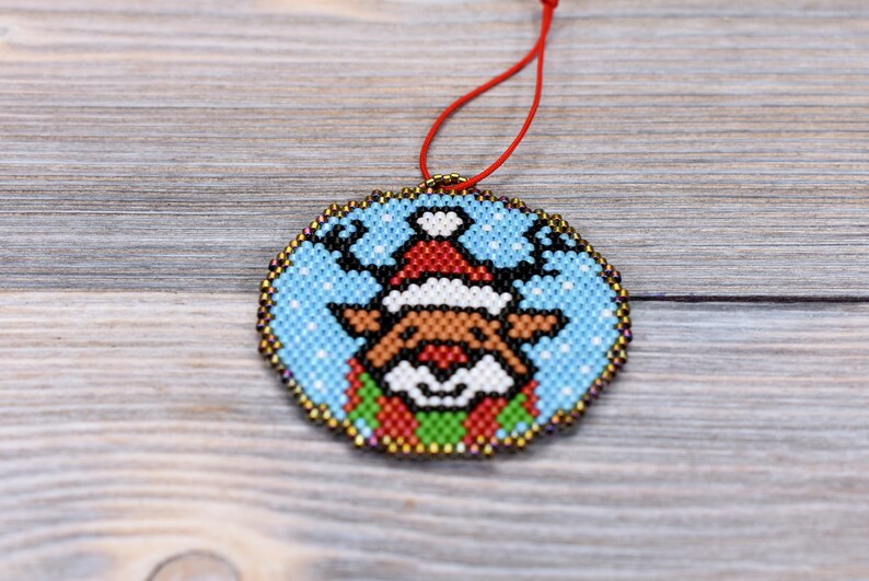 Christmas Deer Pattern Xmas Seed Bead Pattern Beading Flat | Etsy