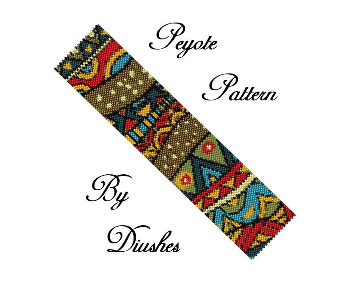 Indian Style Beading Pattern Peyote Bracelet Pattern Seed Bead Etsy