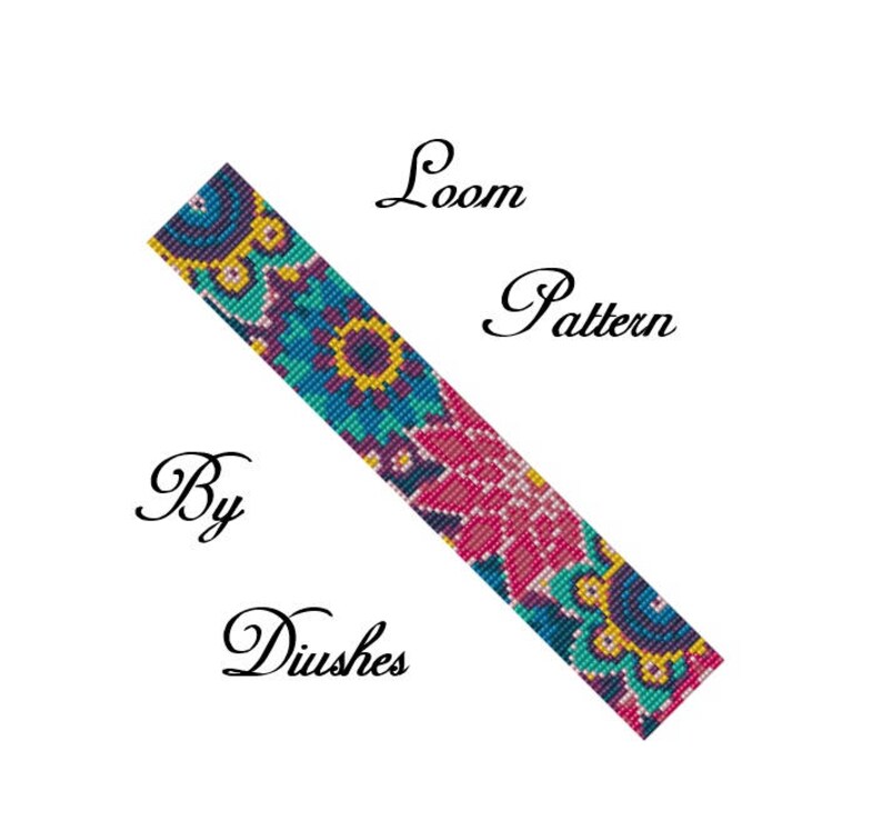 Loom Flowers Beading Pattern Bracelet Beaded Loom Pattern bead Etsy