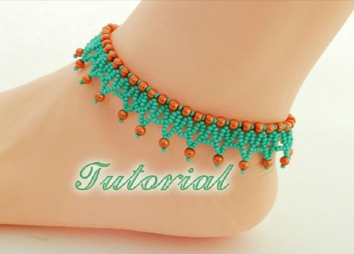 Beaded Anklet Tutorial Seed bead Anklet PDF pattern Beadwork Etsy