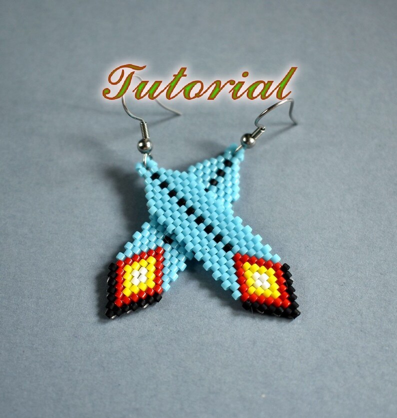 PDF Beaded Earrings Tutorial Feather Earring American Style Etsy