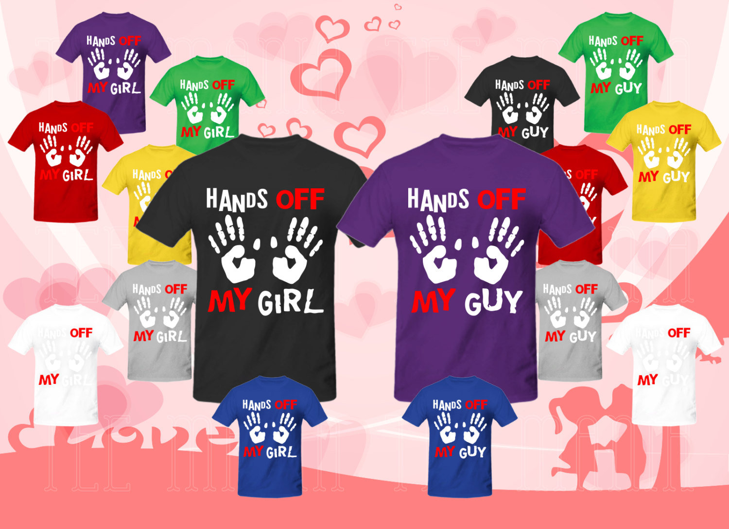 Hands off my Girl Hands off my Guy Couple matching T SHIRT valentines shirts valentines gift gift for him gift for her love shirts