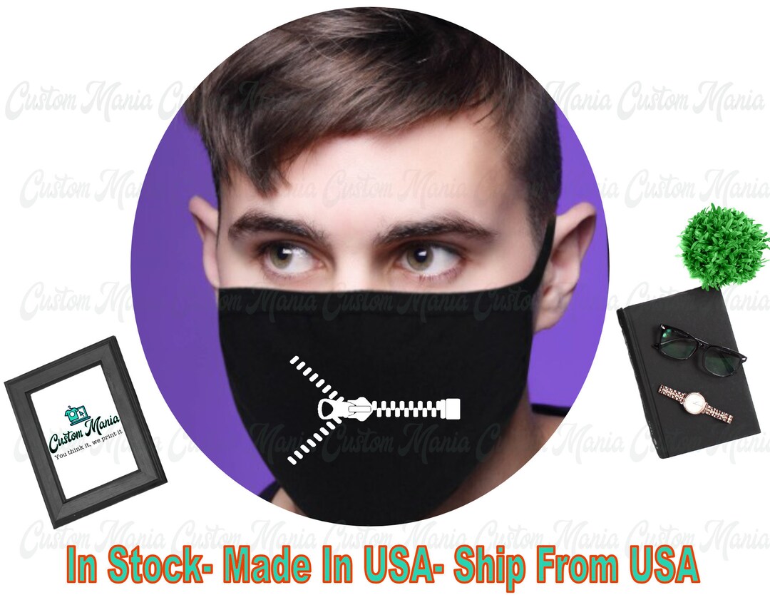 Zipper Face Mask Reusable Face Mask Cotton Blend Mask Etsy