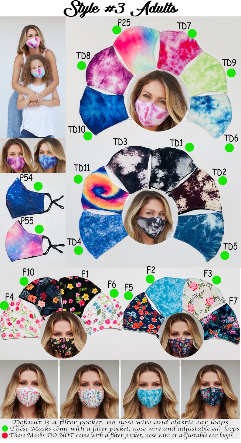 3 Layers Mask 100 Cotton Next Day Shipping. Reusable Mask Etsy