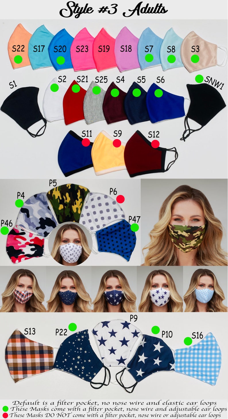 3 Layers Mask 100 Cotton Next Day Shipping. Reusable Mask Etsy