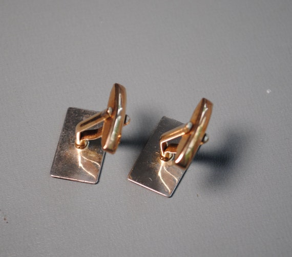 Vintage 9ct Gold on silver Cuff Links initial ' H… - image 6