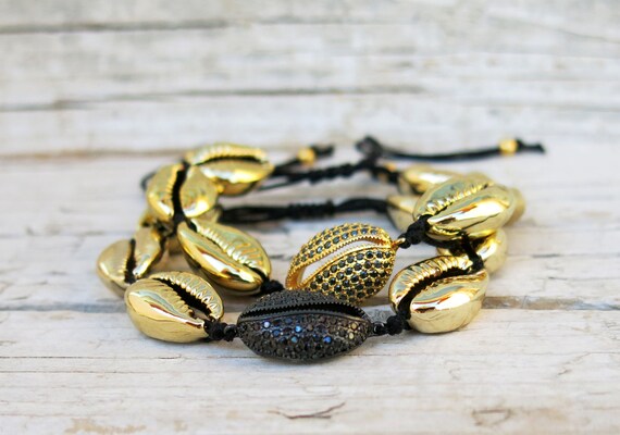 Golden Cowrie Shell Bracelets/neon Cord Bracelets/knotted Bracelets/minimal  Bracelets/boho Bracelets/birthday Gifts/girls Gift - Etsy