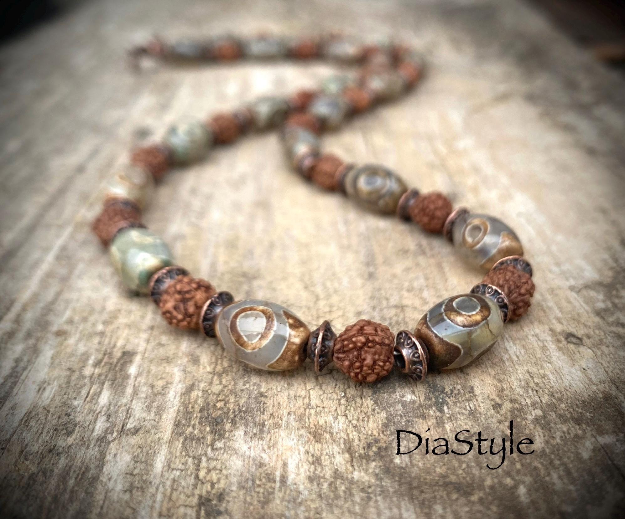 Mala in Agata con Dzi Tibetana - Tibet shop milano