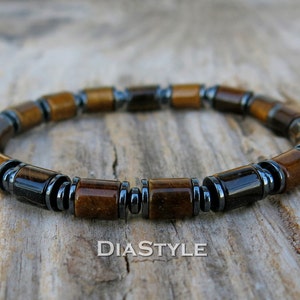 Mens Tiger Eye Bracelet, Mens Beaded Bracelet, Hematite Bracelet, Energy Bracelet, Healing Bracelet