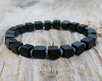 Black Onyx Mens Bracelet, Men's Beaded Bracelet, Meditation Bracelet, Mala Yoga Bracelet, Energy Bracelet, Spiritual Bracelet