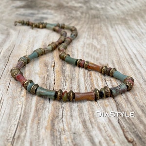 Herren Picasso Jaspis Halskette, Herren Perlen Halskette, Edelstein Halskette, Choker Halskette, Herren Perlen Schmuck, Naturstein Halskette