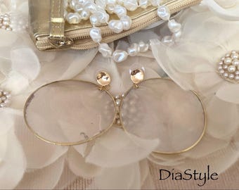 Freshwater Shell Earrings, 24k Gold Plated Brass, Ivory Beach Jewelry