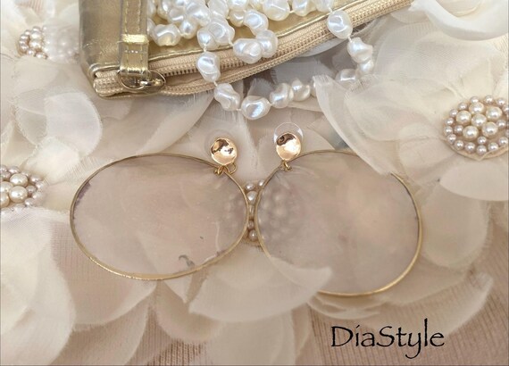 Freshwater Shell Earrings, 24k Gold Plated Brass, Ivory Beach Jewelry
