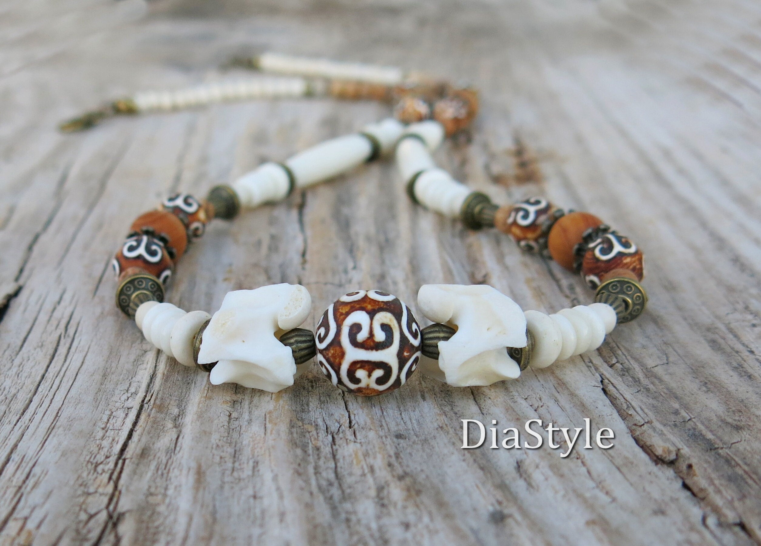 Hair Pipe Bone Beads - Native American Style Bone Jewelry Supplies (0.5,  White)