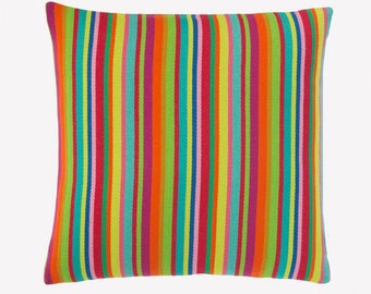 Alexander Girard Maharam pillow Millerstripe , 1973. Rainbow colors