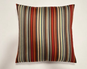 Paul Smith Harmonious Stripe fabric- 17" x 17" modern pillow cover with feather insert