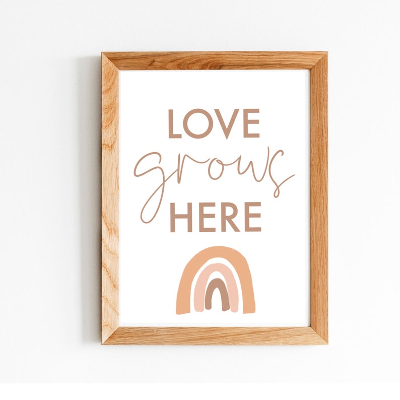 Love Grows Here Printable Digital Download Printable, Rainbow Baby ...