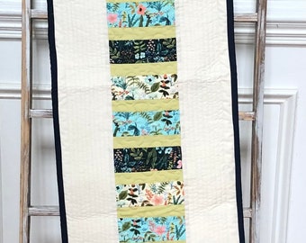 Quilted table runner, Floral table runner, Quilted table topper, Spring table runner, Modern table runner, Rifle Paper co.