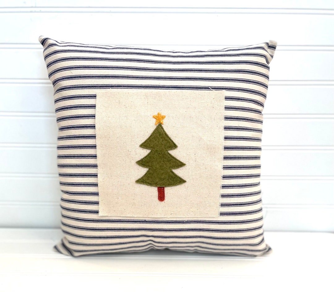 Christmas Tree Pillow, Vintage Christmas Pillow, Farmhouse Christmas