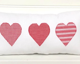 Heart pillow, Valentine pillow, Heart applique pillow, Valentine’s Day pillow, Love pillow, heart throw pillow, heart accent pillow, heart