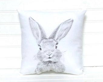 Easter Pillow, Bunny, spring decoration, rabbit pillow, nursery pillow, nursery decor, printed bunny, baby’s room, kid’s decor, animal print