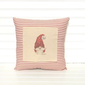 Gnome Pillow, vintage Gnome pillow, vintage Christmas pillow, Christmas farmhouse pillow, vintage holiday pillow, Two colors available!