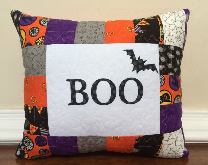 Halloween Pillow, Quilted Halloween Pillow, Boo Pillow Etsy
