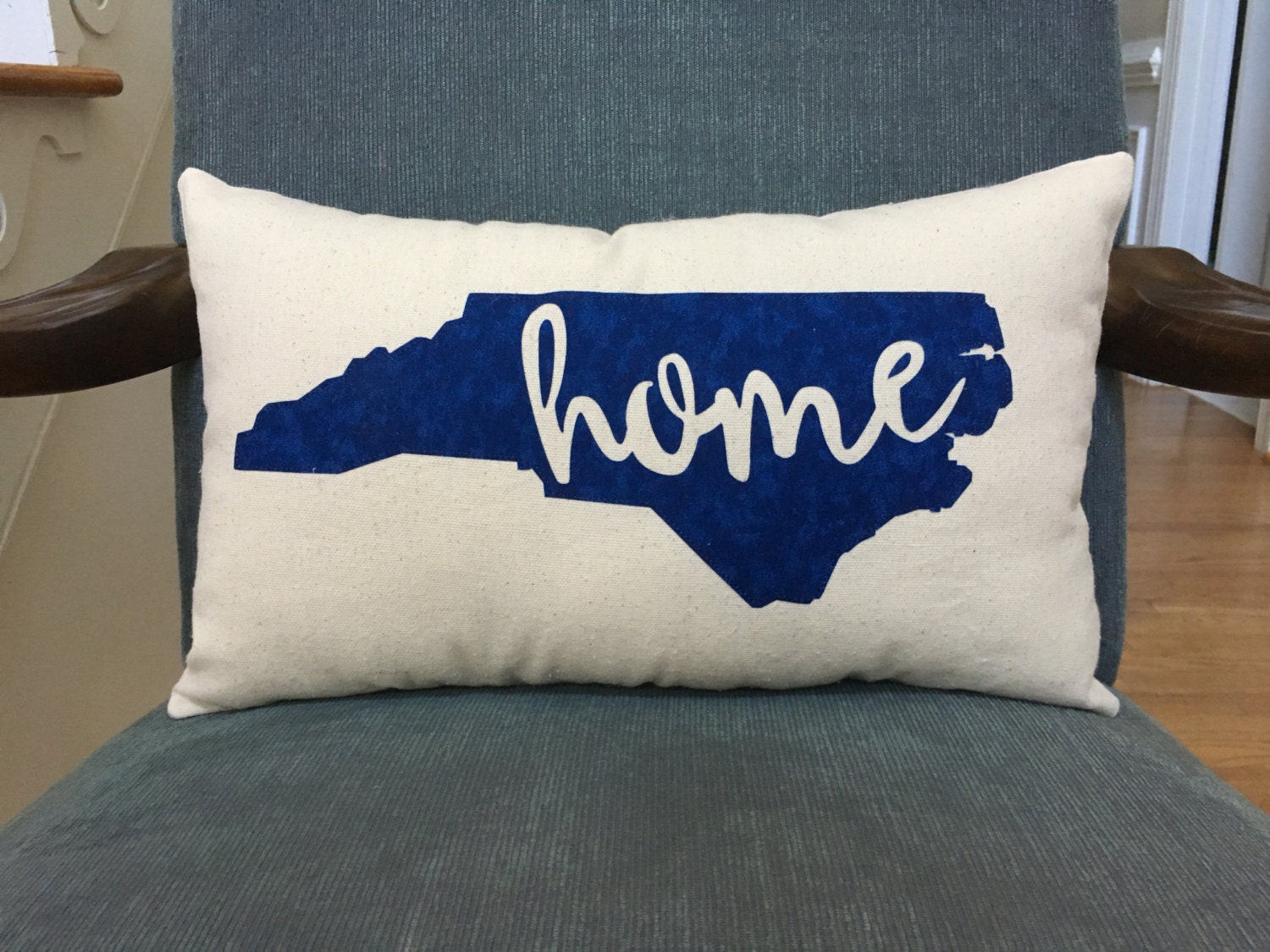North Carolina pillow available in blue and red Home state Etsy