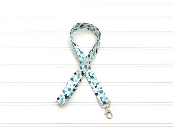 Spring Floral lanyard, Blue and white lanyard, floral ID holder, blue and white keychain, teacher gift, women’s lanyard, rifle paper co.