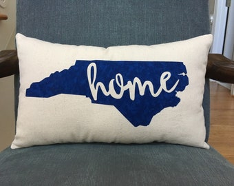North Carolina home pillow, NC home pillow, North Carolina pillow, home pillow, home state pillow, NC state pillow, North Carolina decor