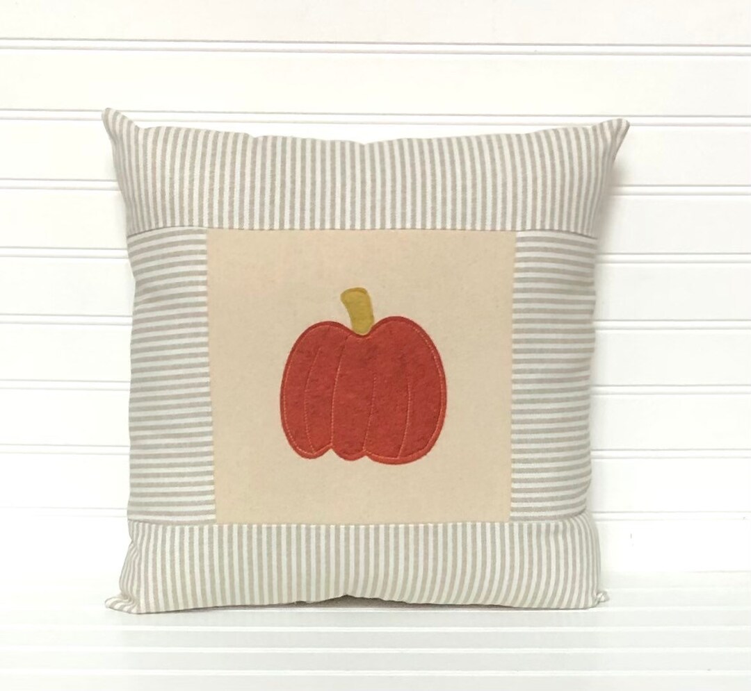 Fall Pillow, Autumn Pillow, Fall Appliqué Pillow, Wool Appliqué Pillow
