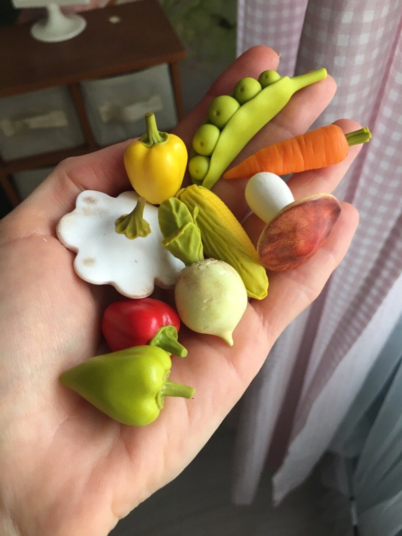 30pc Miniature figures of fruits and vegetables Etsy