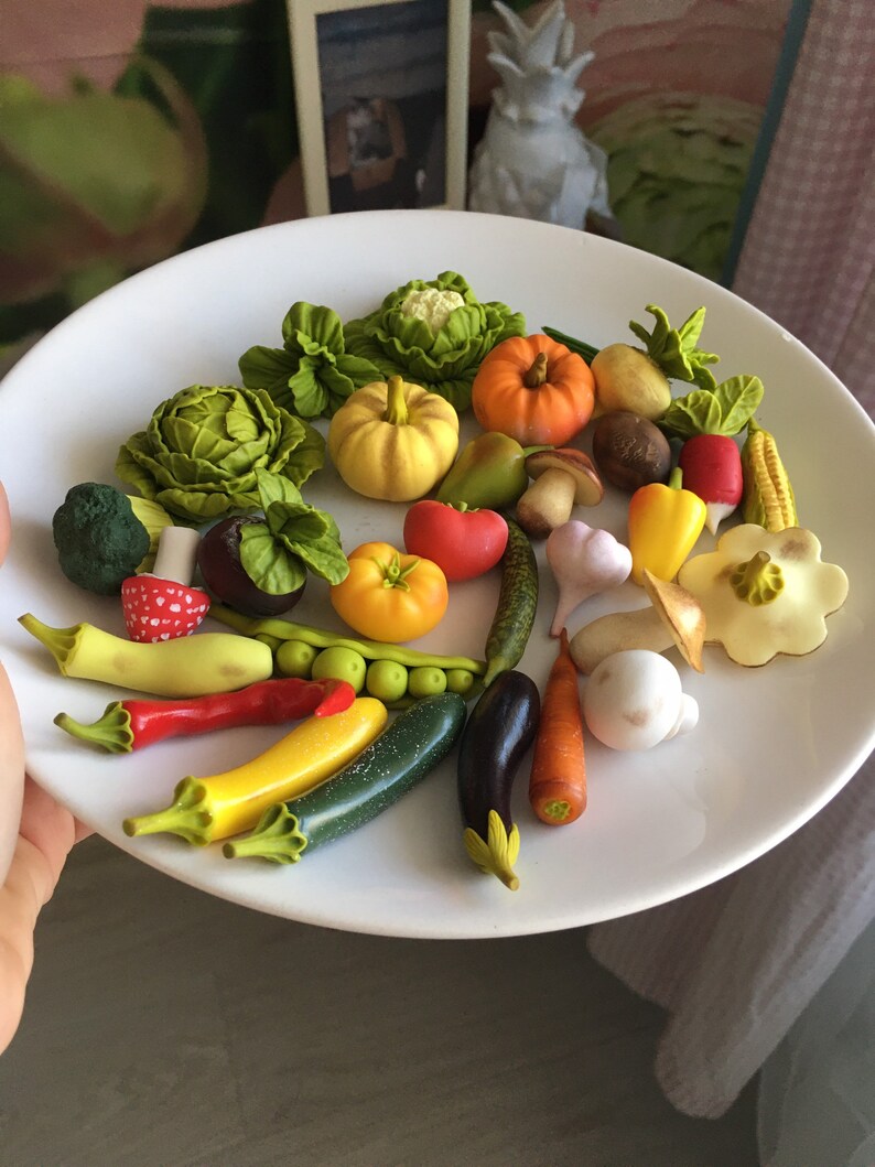 30pc miniature figures of vegetables made of polymer clay Etsy