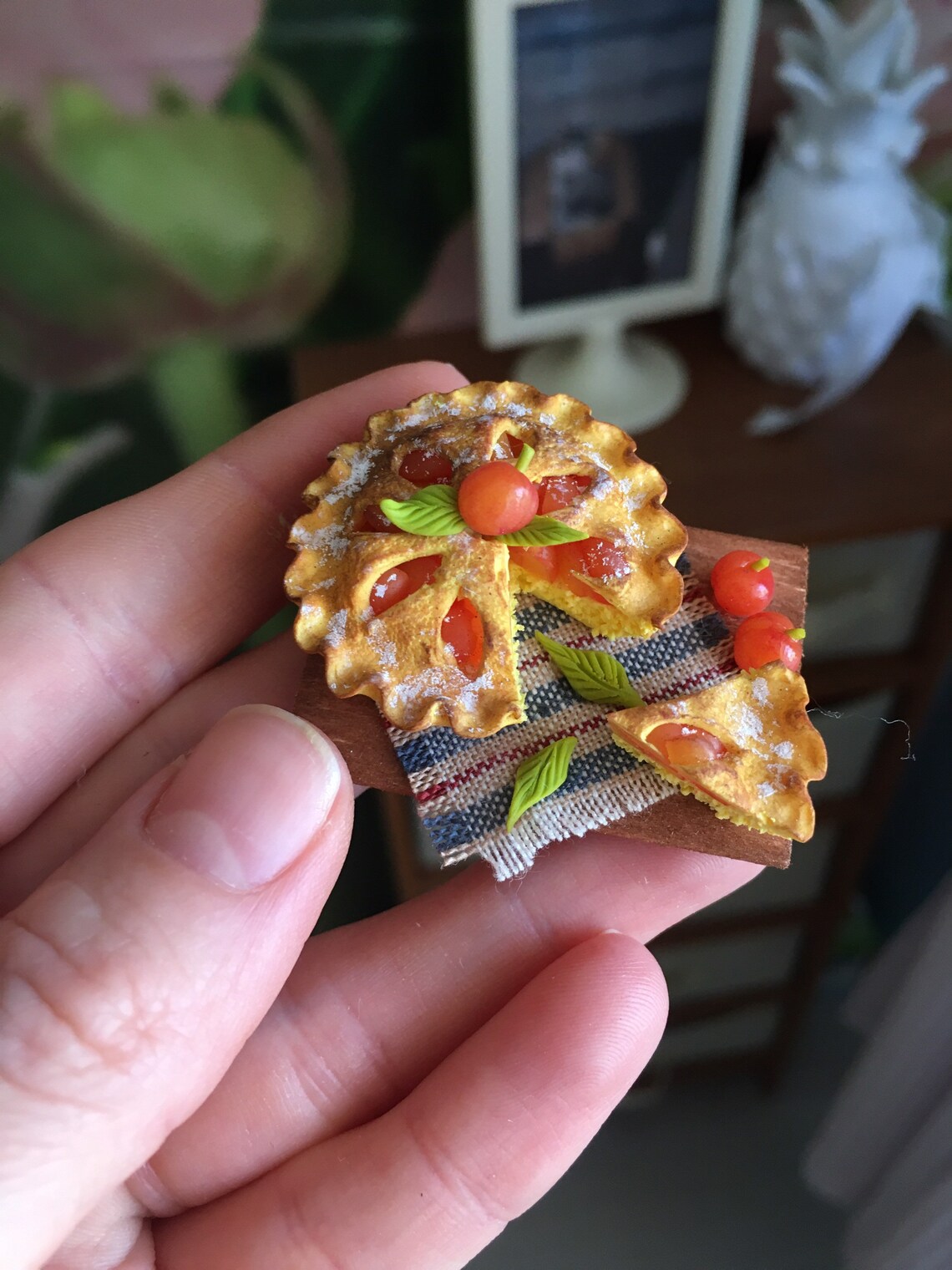 2pc of miniature pies Dollhouse miniature Realistic food Etsy