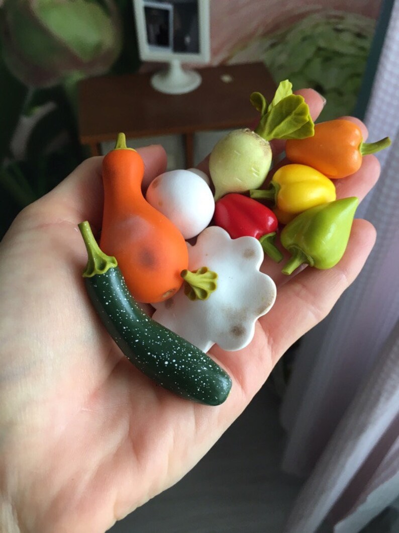 30pc Miniature figures of fruits and vegetables Etsy