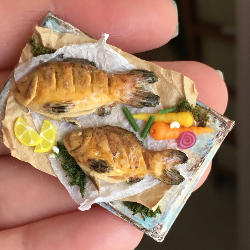 Fish on the board for barbie Miniature for dolls house in | Etsy