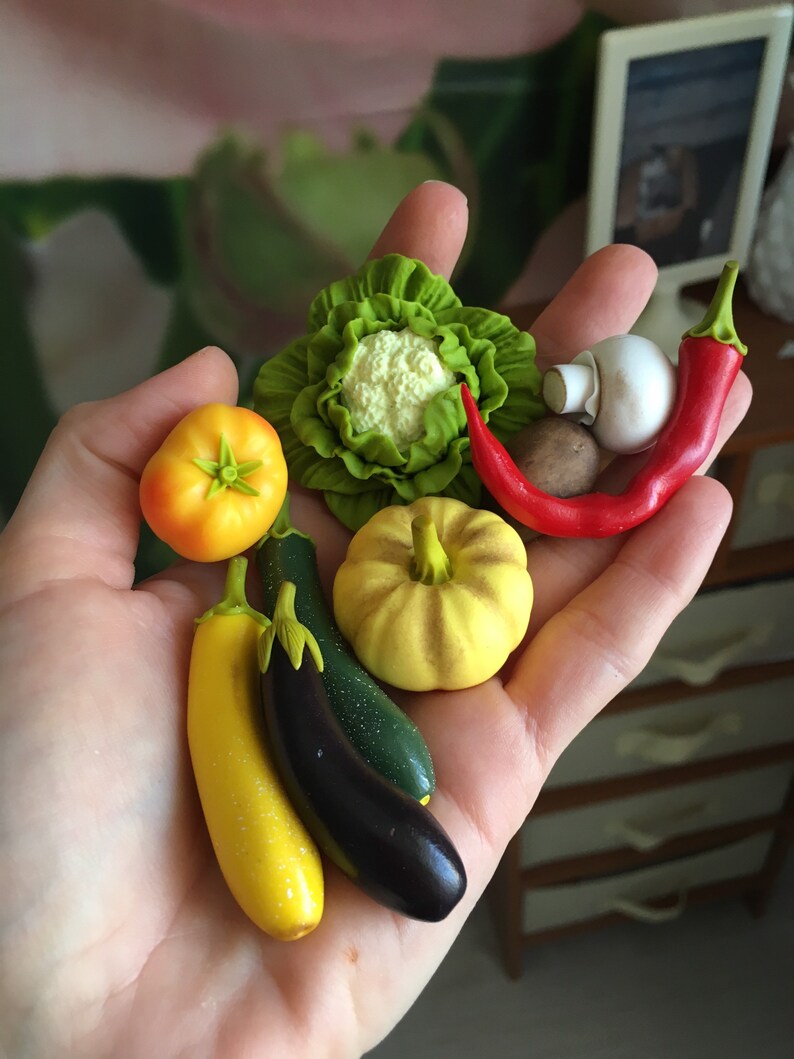 30pc miniature figures of vegetables made of polymer clay Etsy