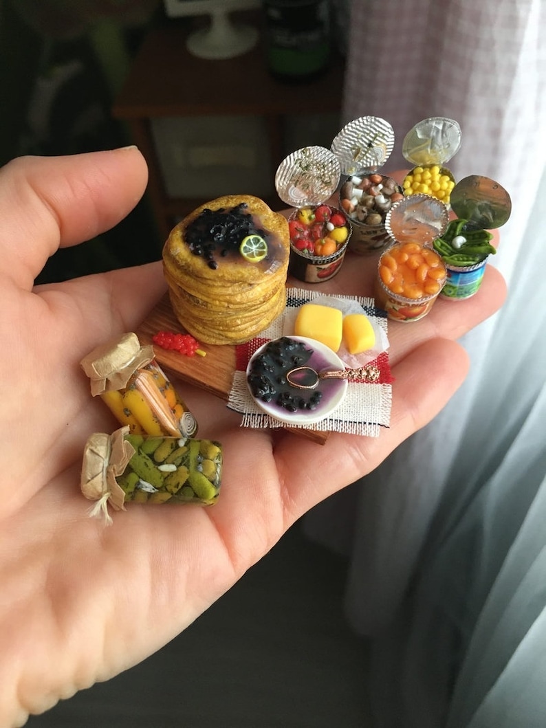 Set of 8pcs miniature food Barbie food Dollhouse food | Etsy