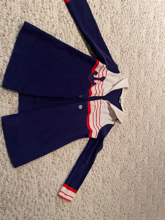 Vintage 1990s Sailor Button Up sweater/ shirt / Vi