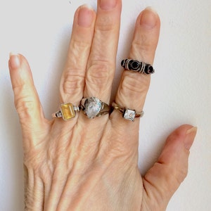 Vintage nice rings!!! Sterling silver rings with cubic zircon and multicolored stones!!  Various size! – cod. A42  A48  A88bis  A122a