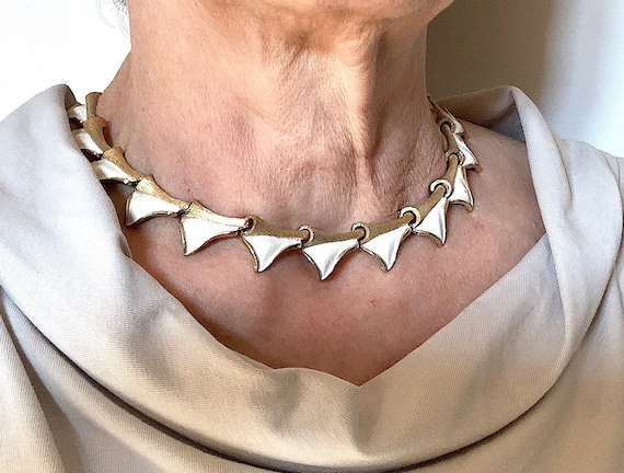 Collier feuille blanche - AU FIL D'EMAUX